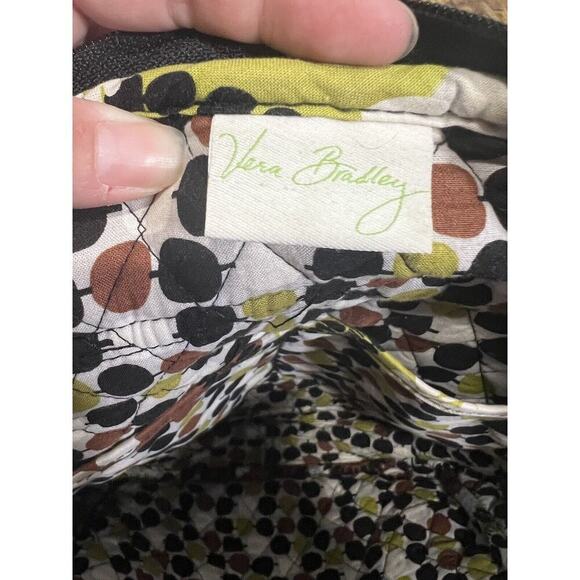 Vera Bradley Quilted Backpack Floral Zipper Pockets Green & Brown - Picture 11 of 13